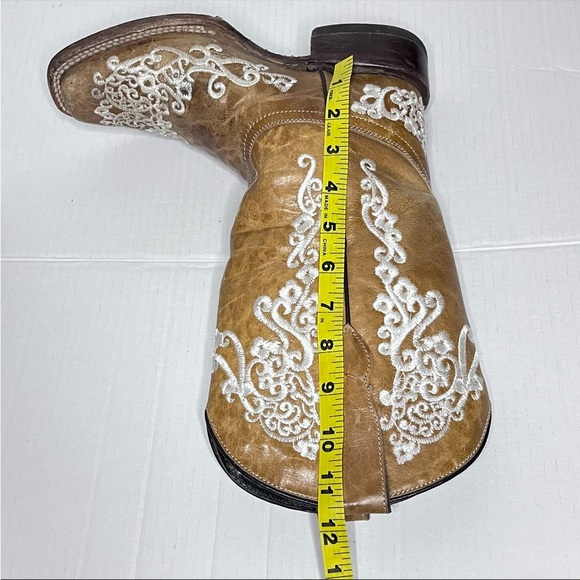 Floral Embroidered Square Toe Western Boot - Picture 13 of 15